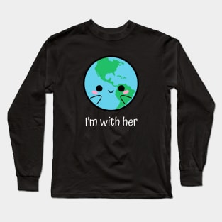 I am with planet earth kawaii cute Long Sleeve T-Shirt